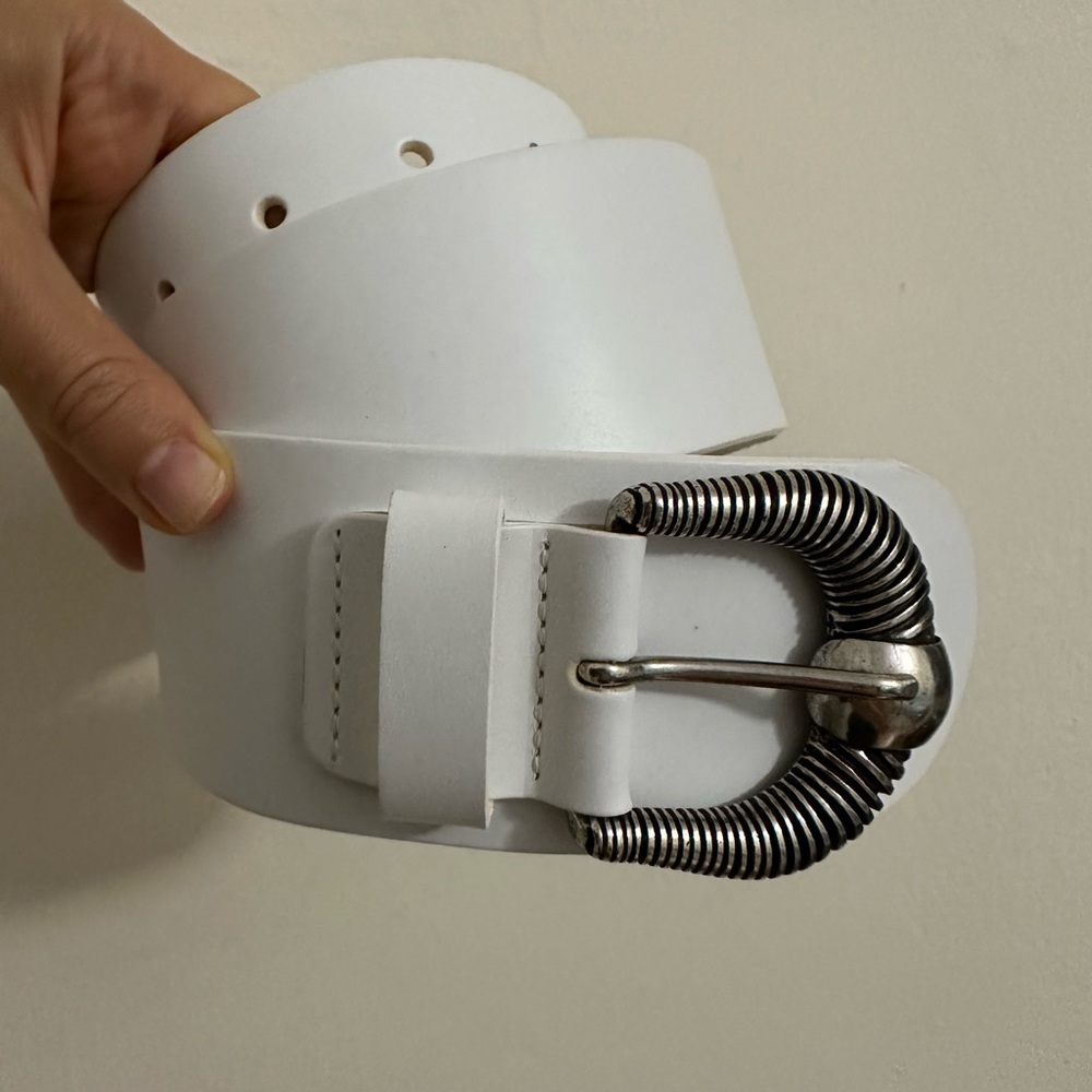 IRO White Leather belt, 85
